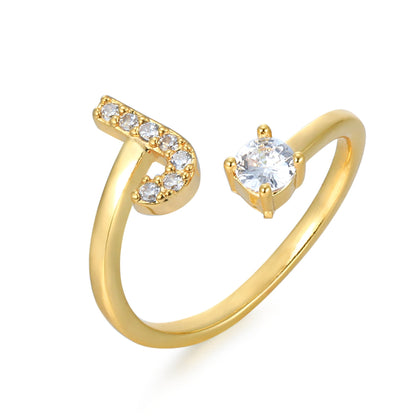 Hinako – Bague Initiale Ajustable Femme