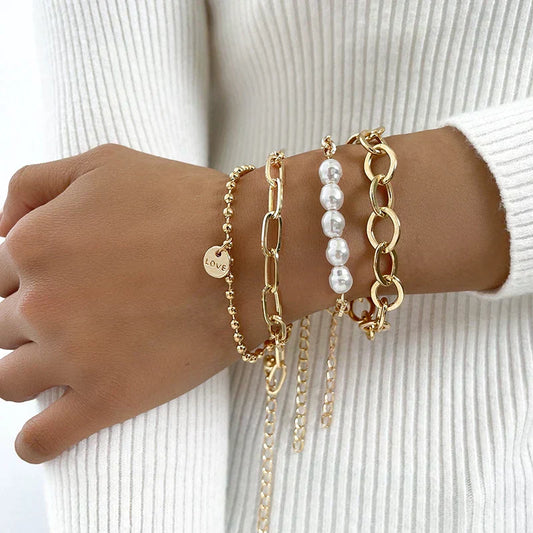 Layla – Bracelets Or & Perles
