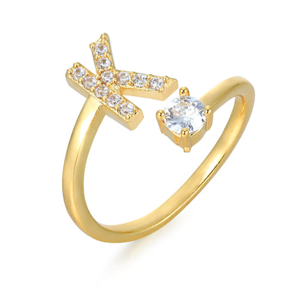 Hinako – Bague Initiale Ajustable Femme