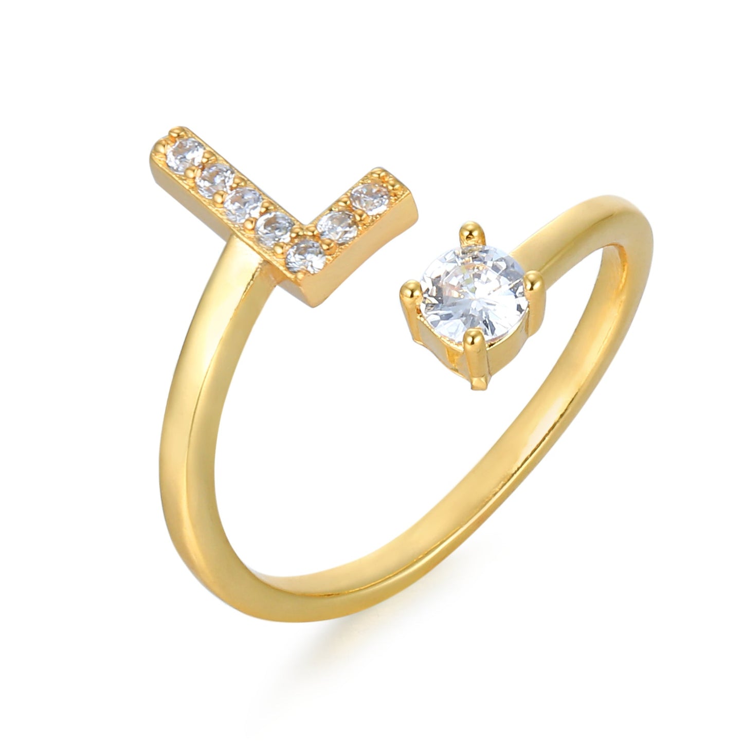 Hinako – Bague Initiale Ajustable Femme