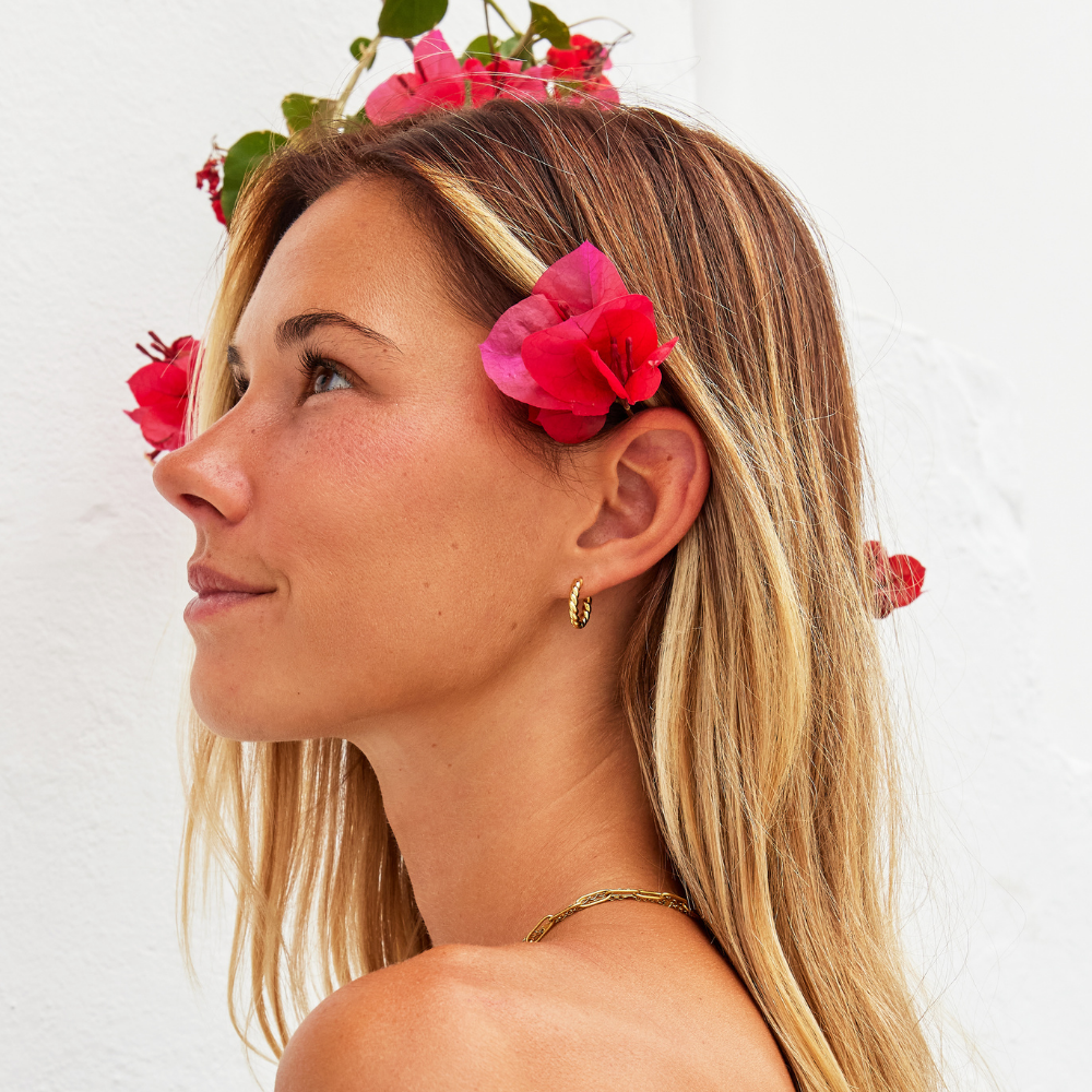 Orhyl – Boucles d’Oreilles Torsadées Dorées