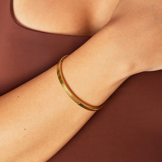 Lily – Bracelet Jonc Doré