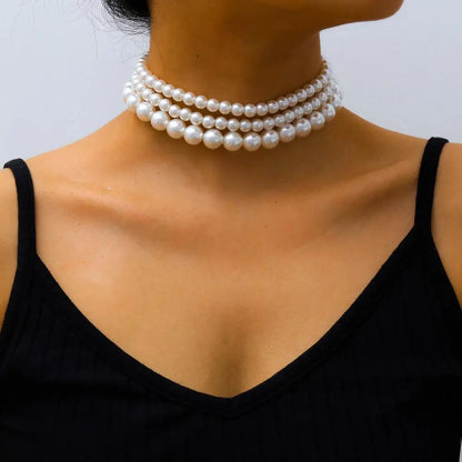 Collier Choker en Perles - Ensemble de 3 Colliers en Perles