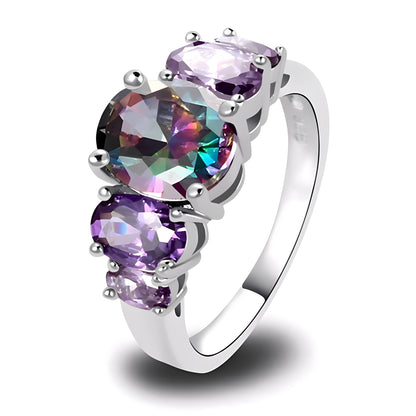 Kira – Bague Étincelante 5 Gemmes Mystiques