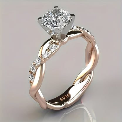 Elvie – Bague Cristal Rose Entrelacée