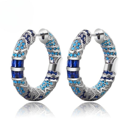 Naelle – Créoles en Zirconium Bleu