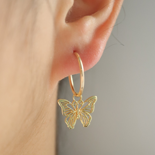 Boucles d'oreilles papillon - Papillon creux pendantes