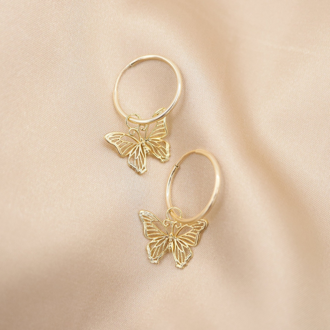 Boucles d'oreilles papillon - Papillon creux pendantes