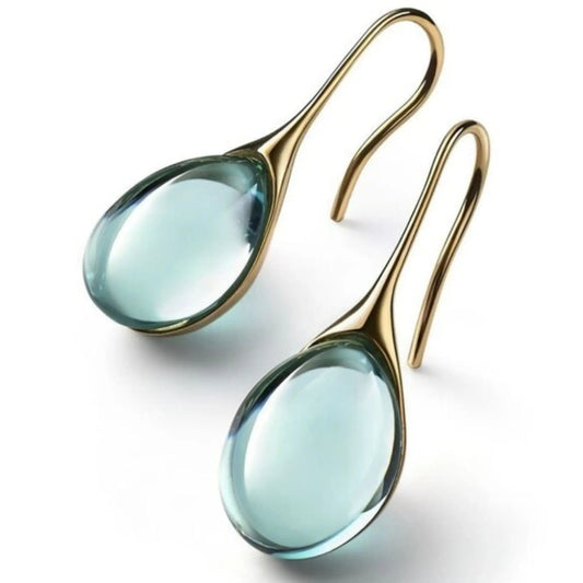 Leila – Boucles d’oreilles pendantes bicolores avec cristaux