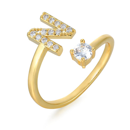 Hinako – Bague Initiale Ajustable Femme
