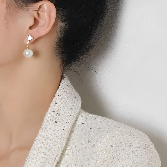 Imee – Boucles d'Oreilles Rétro en Argent avec Perles