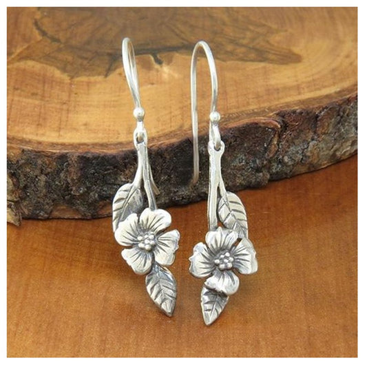 Yssa – Boucles d’Oreilles Rose Vintage en Argent