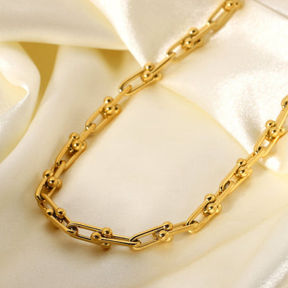 Collier en chaîne épaisse en or à cascades
