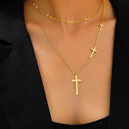 Divina – Collier Croix Superposé