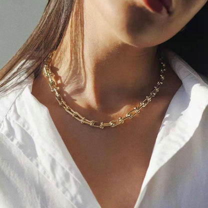 Collier en chaîne épaisse en or à cascades