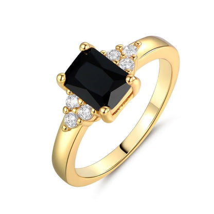 Sophie – Bague Baguette en Spinelle Noir