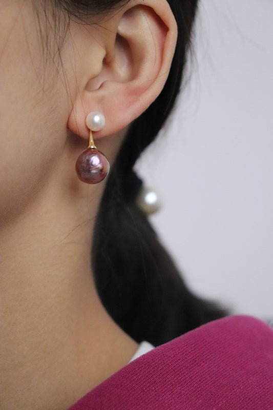 Viola – Boucles d’Oreilles Élégantes à Perles Violettes