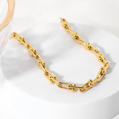 Collier en chaîne épaisse en or à cascades