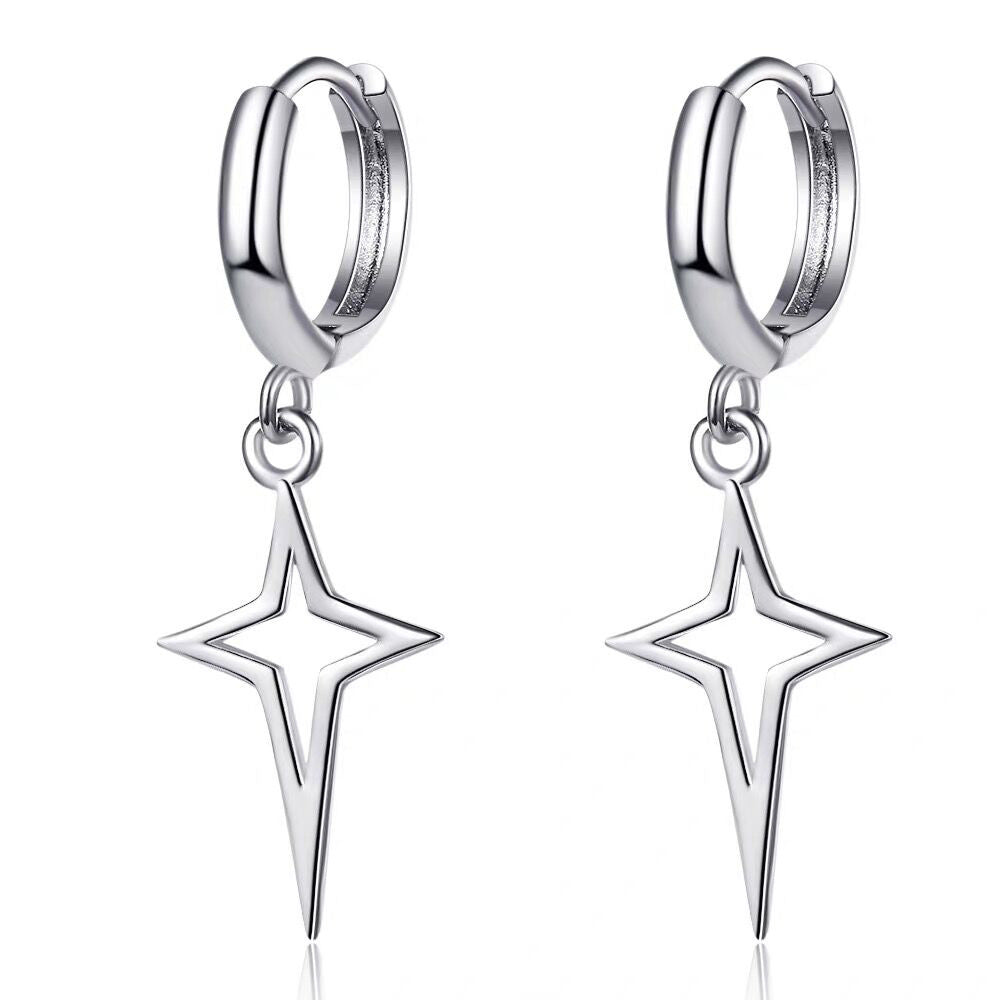 Astrid – Boucles d’Oreilles Étoile Cercle & Croix