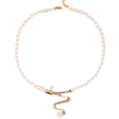 Mina – Ensemble Collier et Boucles d'Ores Perles assortis