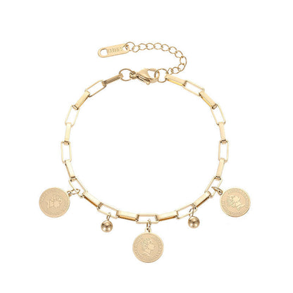 Maja – Bracelet Ajustable avec Pièces de Monnaie en Or