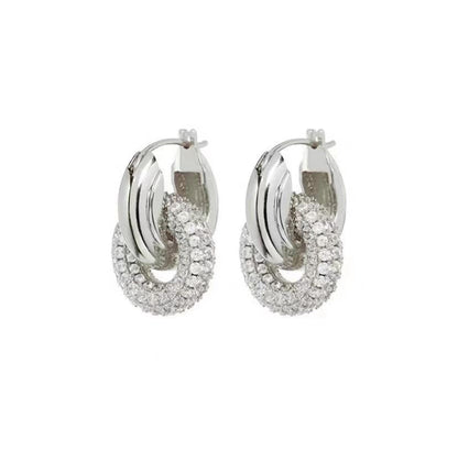 Alma – Boucles d’Oreilles Rétro à Diamants Double Portables