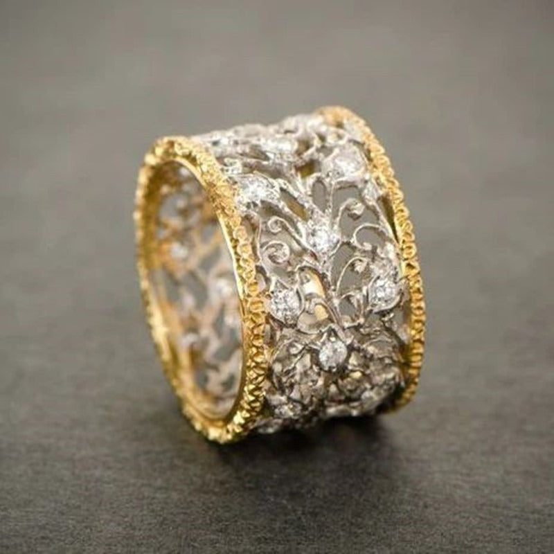 Ivyra – Bague Vintage Feuillage en Zirconium