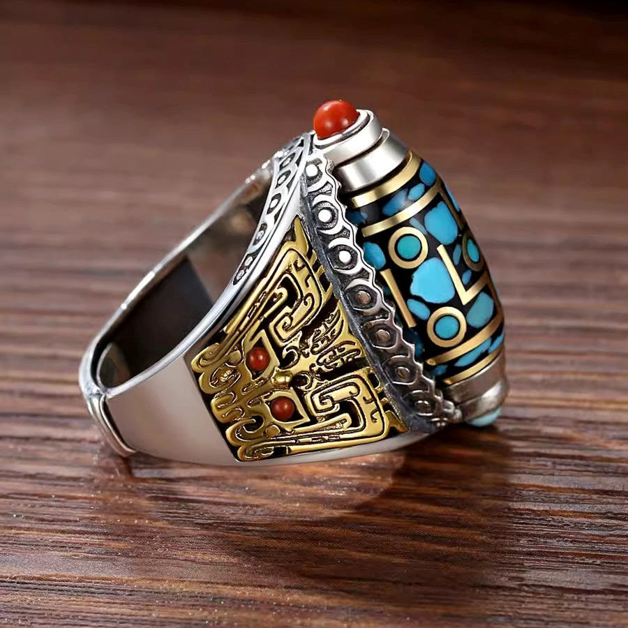 Matteo – Bague Vintage Tressée à Perles en Argent Sterling