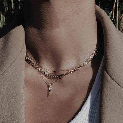Auriane – Collier Gourmette à Maillons Plats