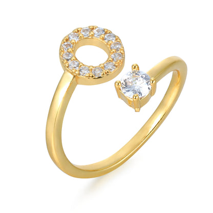 Hinako – Bague Initiale Ajustable Femme