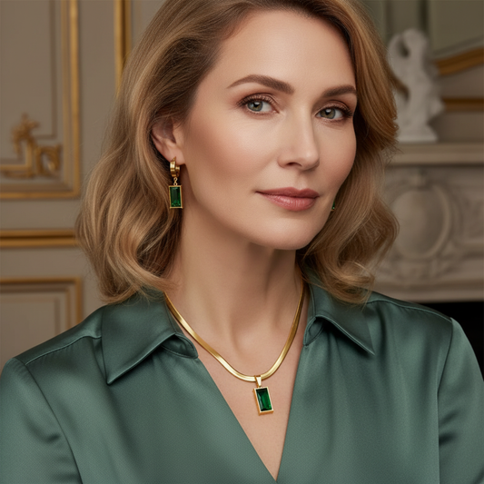 Emmie – Pendentif Émeraude et Zircon