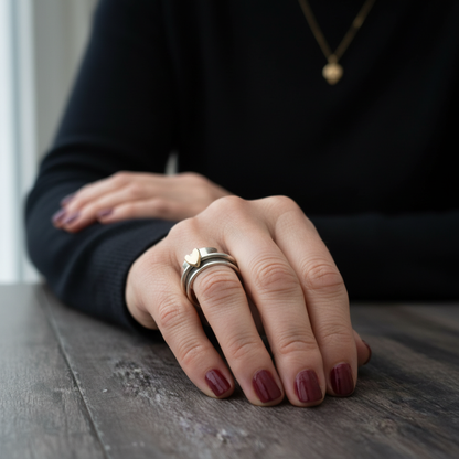 Pia – Bague Rotative Cœur Pêche Décompression