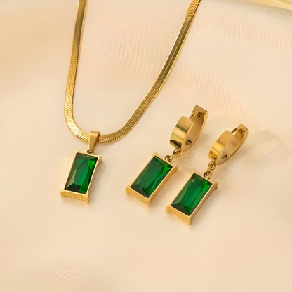 Emmie – Pendentif Émeraude et Zircon