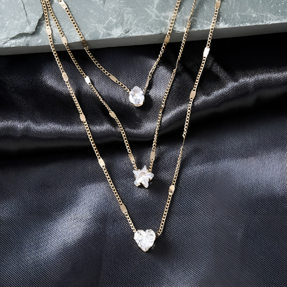 Stella – Chaîne Claviculaire avec Perles et Étoiles