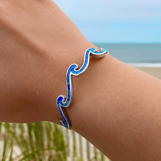 Naya – Bracelet Vagues d’Opale & Argent