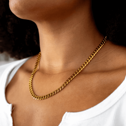 Lea – Collier Chaîne Cuban Dorée