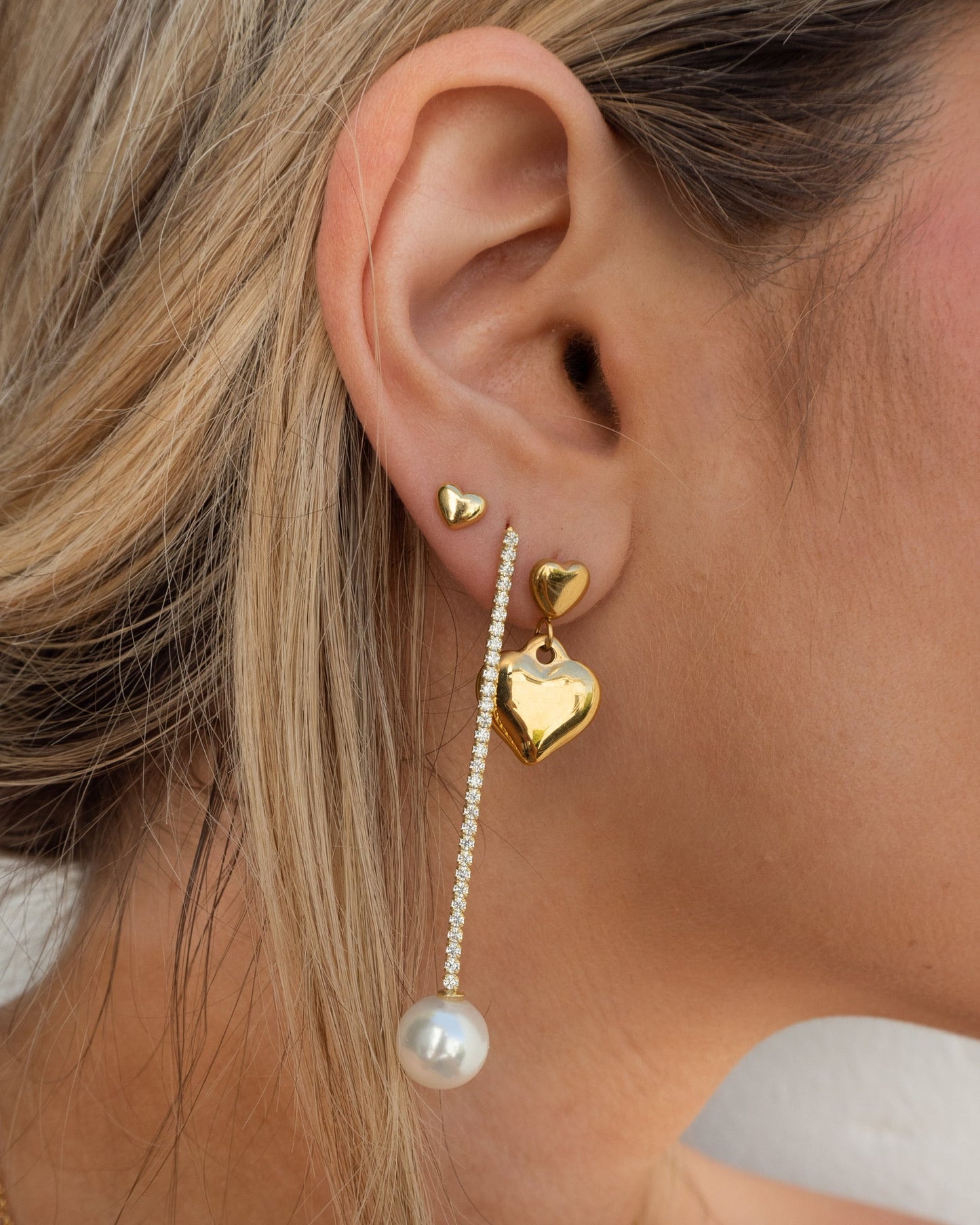 Cassie - Boucles d'oreilles Double Cœur