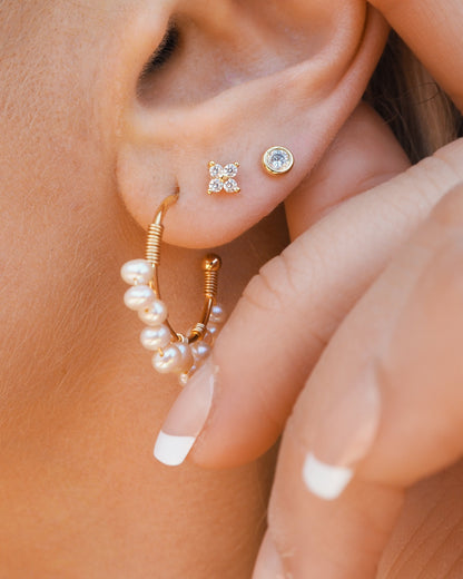 Raye - Boucles d'oreilles en cristal doré