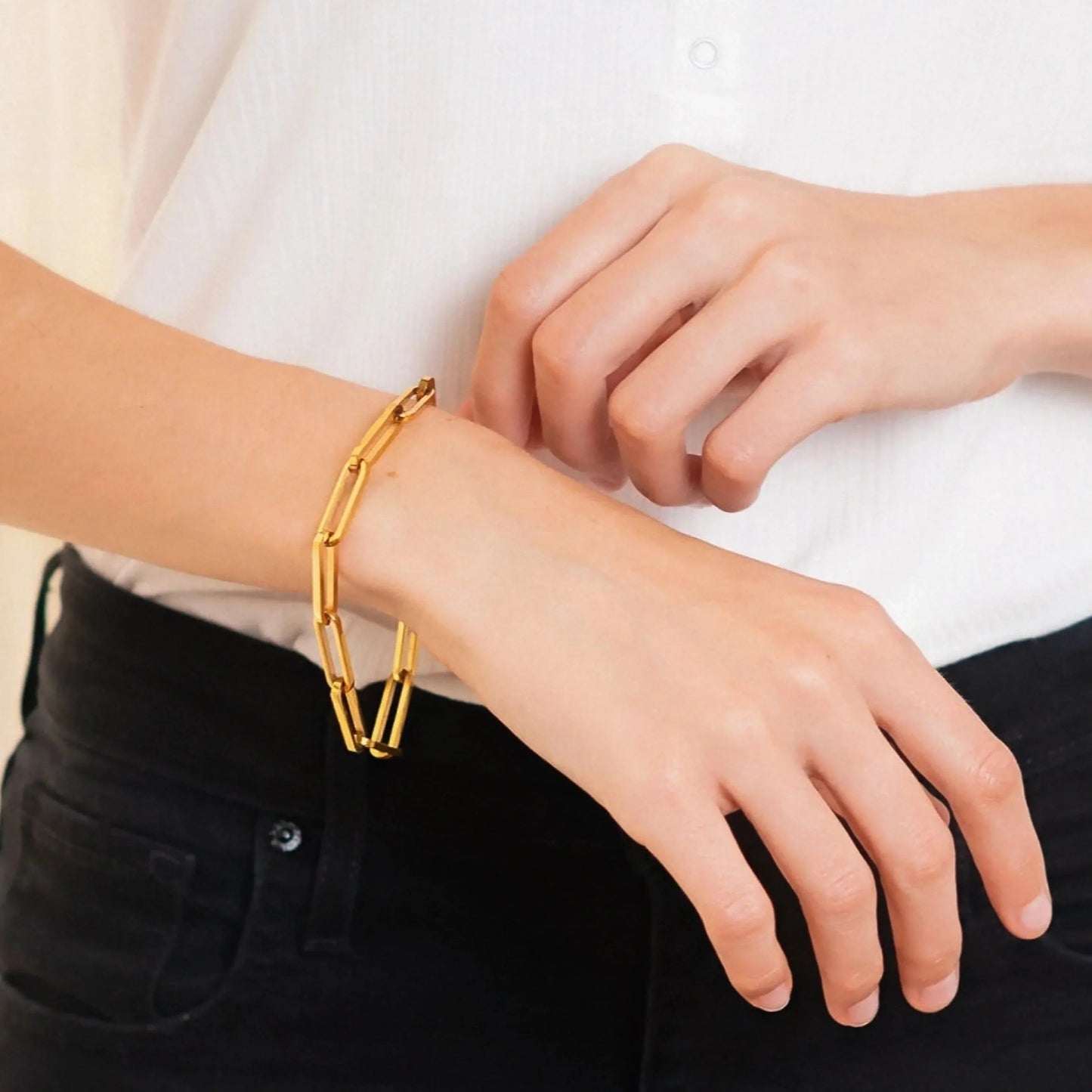 Lina – Bracelet Chaîne Paperclip