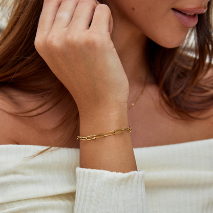 Hyeri – Bracelet Chaîne Trombone Doré