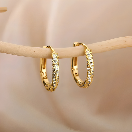 Jiya – Boucles d'Oreilles Or Brillant Irrégulières