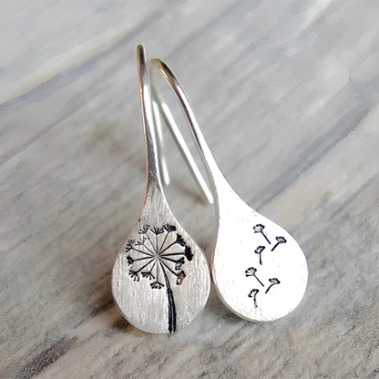 Yara – Boucles d'Oreilles Feuille de Pissenlit en Argent 925