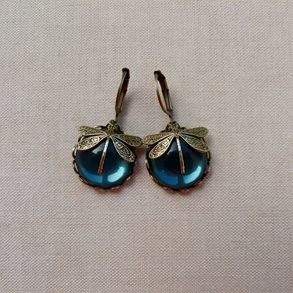 Bianca – Boucles d’Oreilles Élégantes Libellule Or Antique