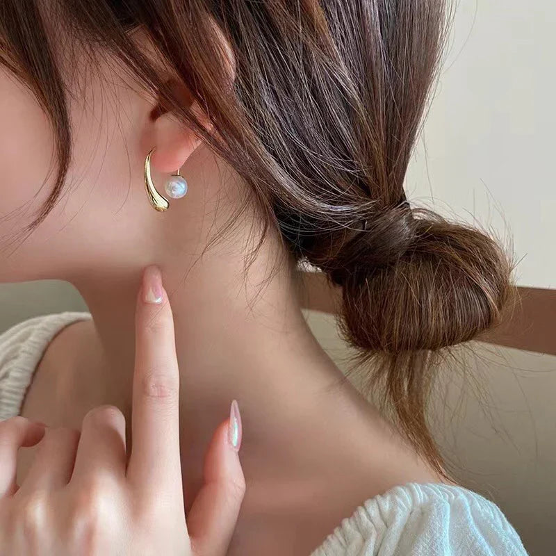 Boucles d'oreilles Goutte d'eau perle - Boucles d'oreilles goutte d'eau avec fermoir en perles