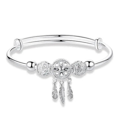 Nayeli – Bracelet Attrape-Rêves Ajustable en Argent 925