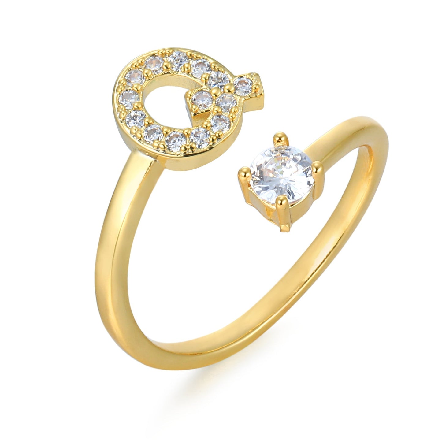 Hinako – Bague Initiale Ajustable Femme