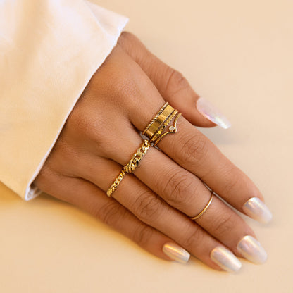 Luna - Bague plate en perles