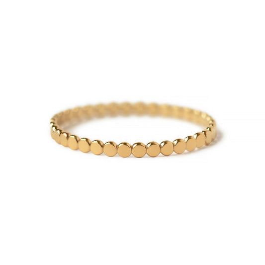 Luna - Bague plate en perles