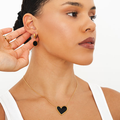 Sharlyn – Collier Pendentif Cœur en Marbre