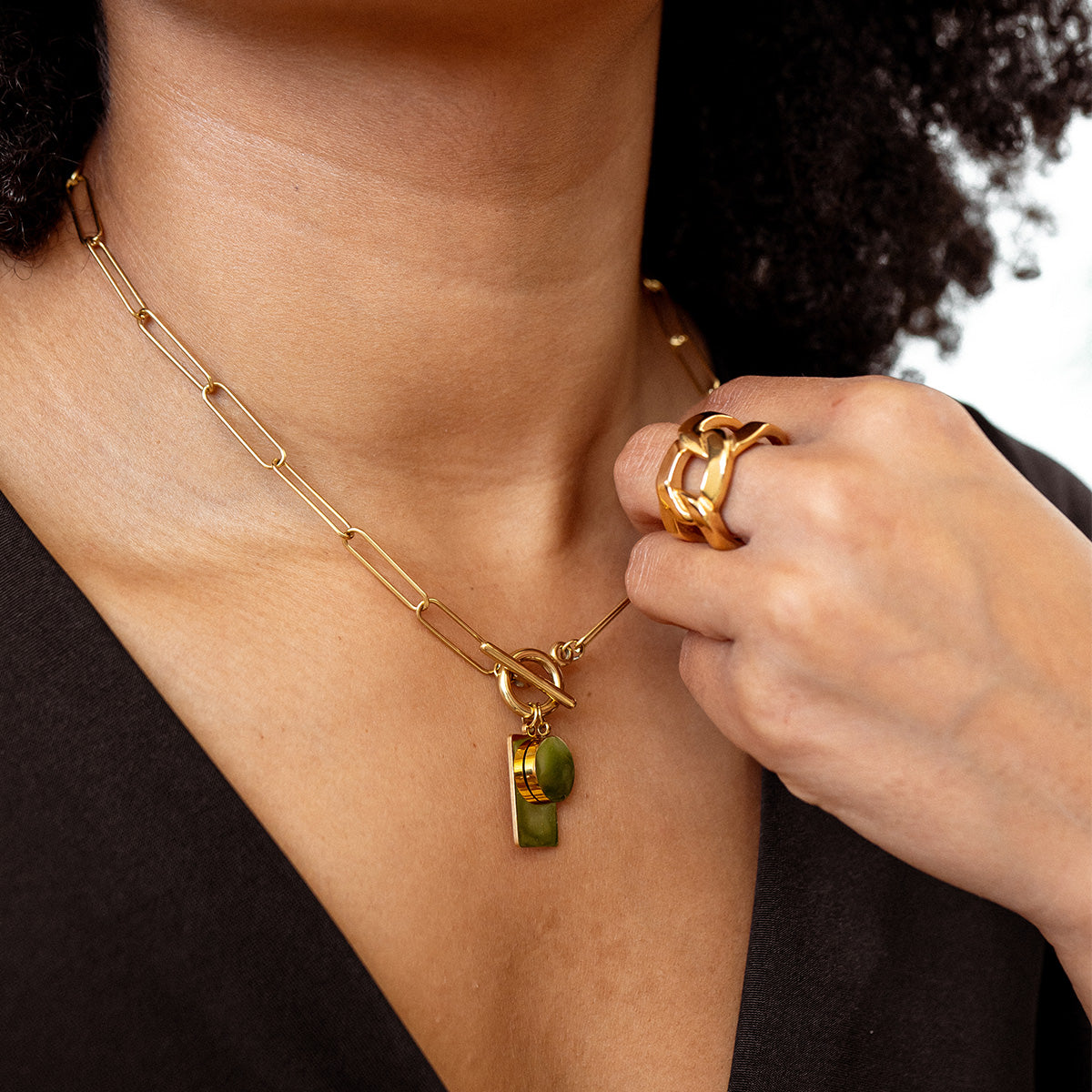 Brianna – Bague Double Maillon